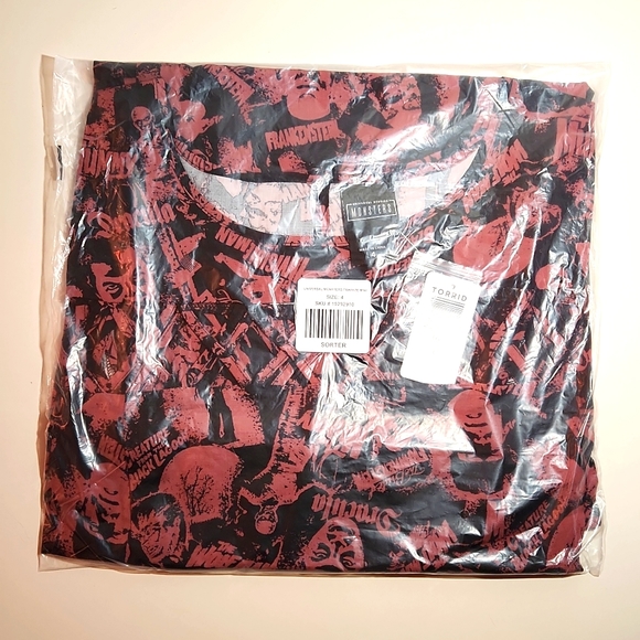 ❤️NWT VINTAGE TORRID UNIVERSAL MONSTERS TRAPEZE DRESS ♡ FRANKENSTEIN ♡ HALLOWEEN - Picture 7 of 13